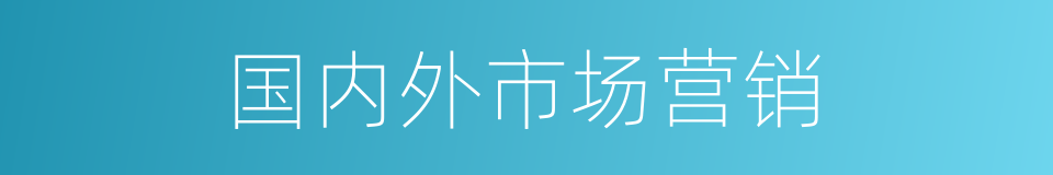 国内外市场营销的同义词