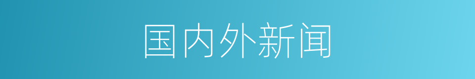 国内外新闻的同义词