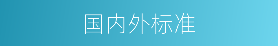 国内外标准的同义词