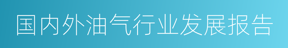 国内外油气行业发展报告的同义词