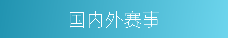 国内外赛事的同义词