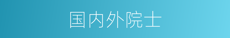 国内外院士的同义词