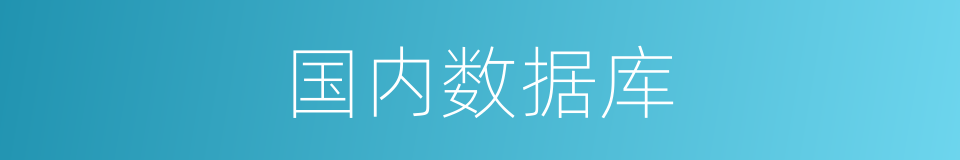 国内数据库的同义词