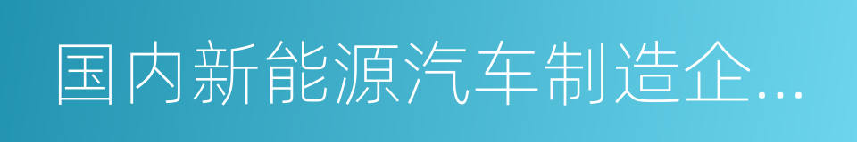 国内新能源汽车制造企业骗补违规谋补汇总表的同义词