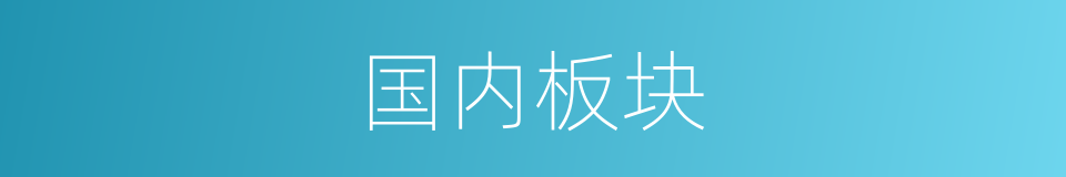 国内板块的同义词