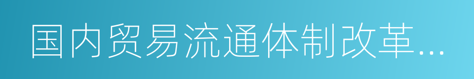 国内贸易流通体制改革发展综合试点的同义词