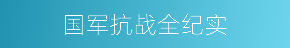 国军抗战全纪实的同义词