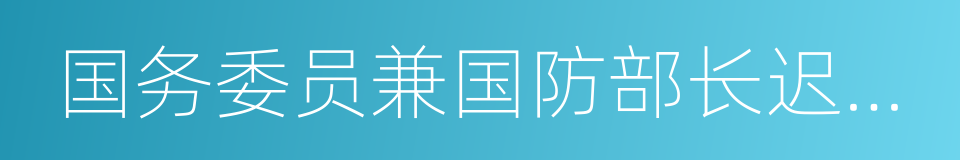 国务委员兼国防部长迟浩田的同义词