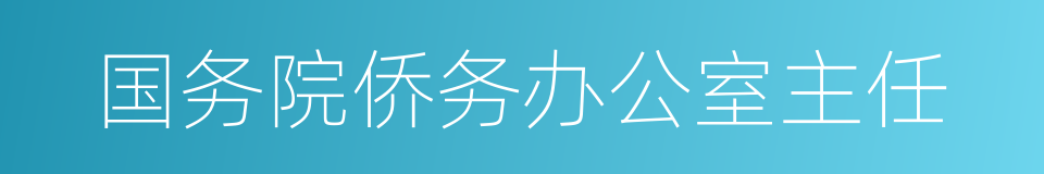 国务院侨务办公室主任的同义词