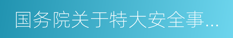 国务院关于特大安全事故行政责任追究的规定的同义词