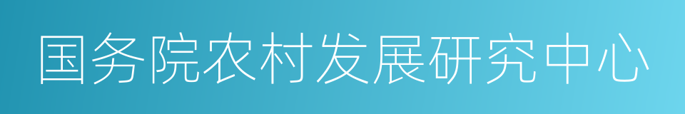 国务院农村发展研究中心的同义词