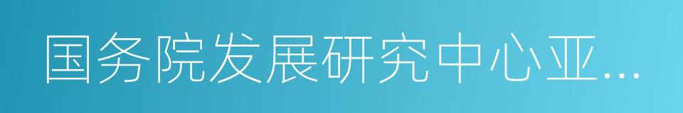 国务院发展研究中心亚非发展研究所的同义词