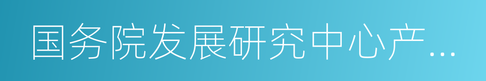 国务院发展研究中心产业经济研究部的同义词