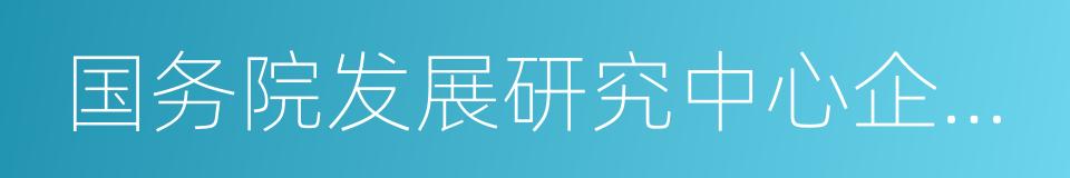 国务院发展研究中心企业研究所的同义词