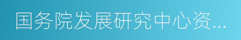 国务院发展研究中心资源与环境政策研究所的同义词