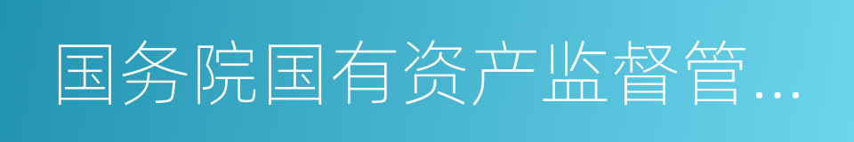 国务院国有资产监督管理委员会的同义词