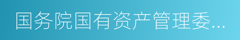 国务院国有资产管理委员会的同义词