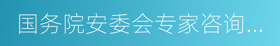 国务院安委会专家咨询委员会的同义词