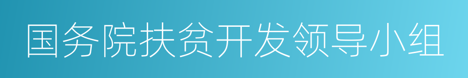 国务院扶贫开发领导小组的同义词