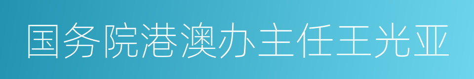 国务院港澳办主任王光亚的同义词