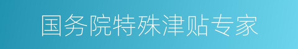 国务院特殊津贴专家的同义词