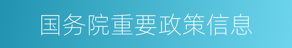 国务院重要政策信息的同义词