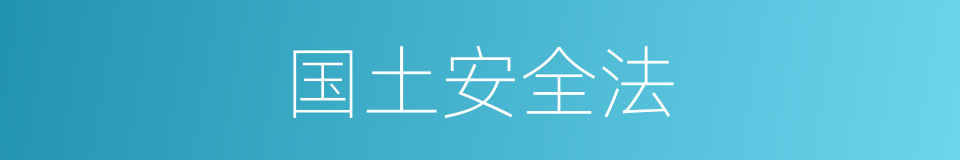 国土安全法的同义词