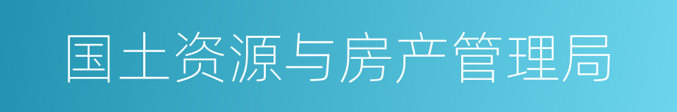 国土资源与房产管理局的同义词
