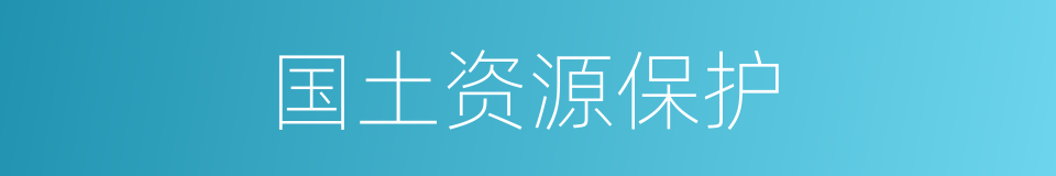 国土资源保护的同义词