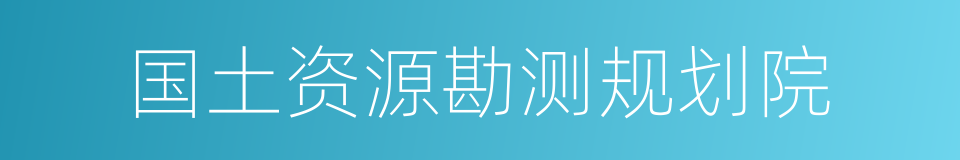 国土资源勘测规划院的同义词