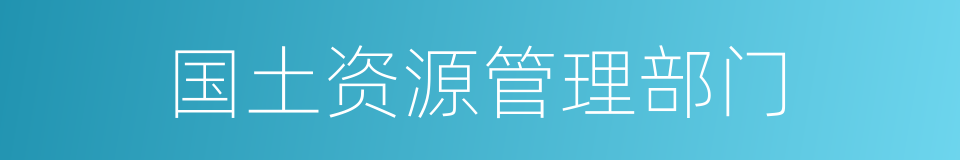 国土资源管理部门的同义词