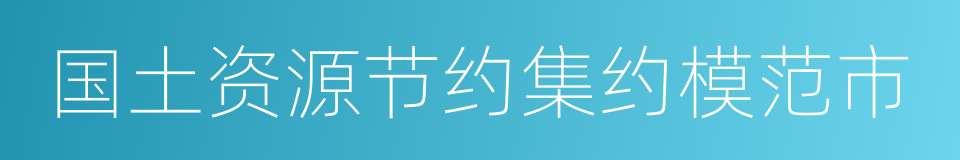 国土资源节约集约模范市的同义词