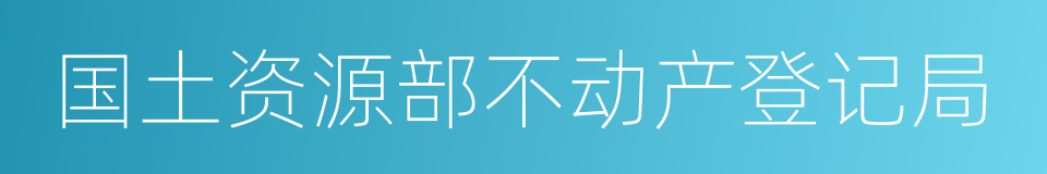 国土资源部不动产登记局的同义词