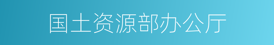 国土资源部办公厅的同义词