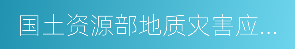 国土资源部地质灾害应急技术指导中心的同义词