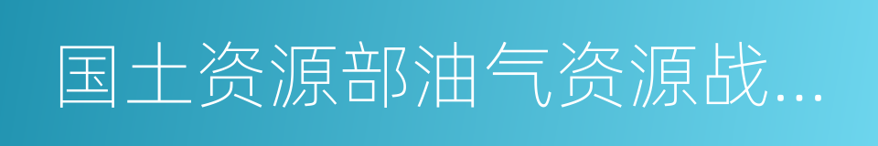 国土资源部油气资源战略研究中心的同义词