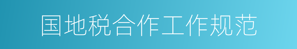 国地税合作工作规范的同义词