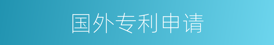 国外专利申请的同义词