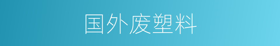 国外废塑料的同义词