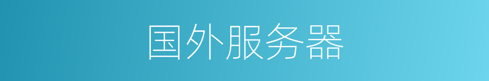 国外服务器的同义词