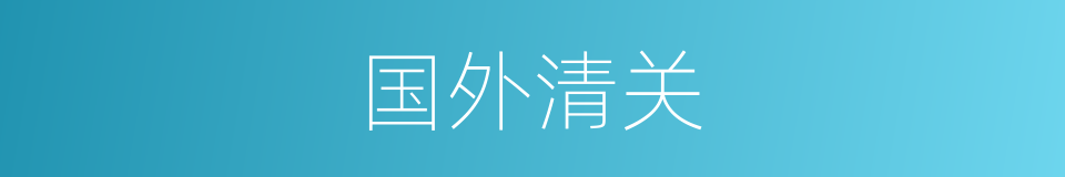 国外清关的同义词