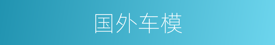 国外车模的同义词