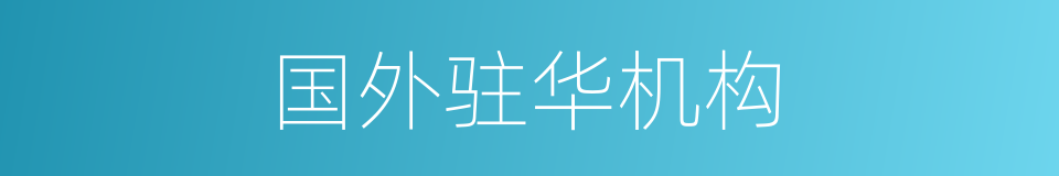 国外驻华机构的同义词