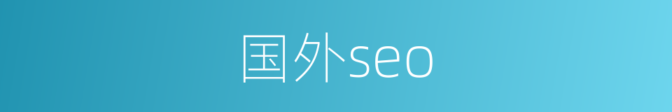 国外seo的同义词