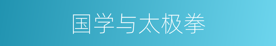 国学与太极拳的同义词
