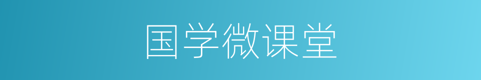 国学微课堂的同义词