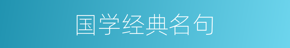 国学经典名句的同义词