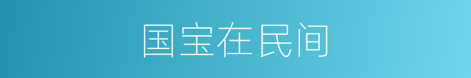 国宝在民间的同义词