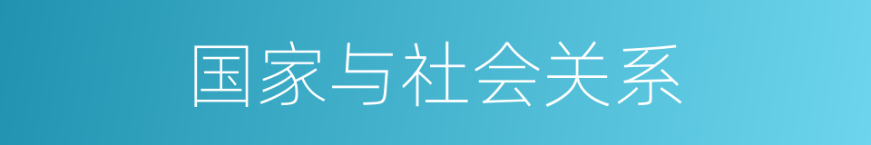 国家与社会关系的同义词