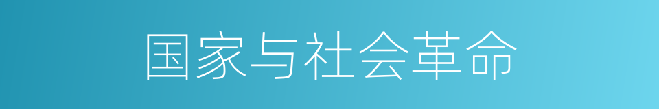 国家与社会革命的同义词